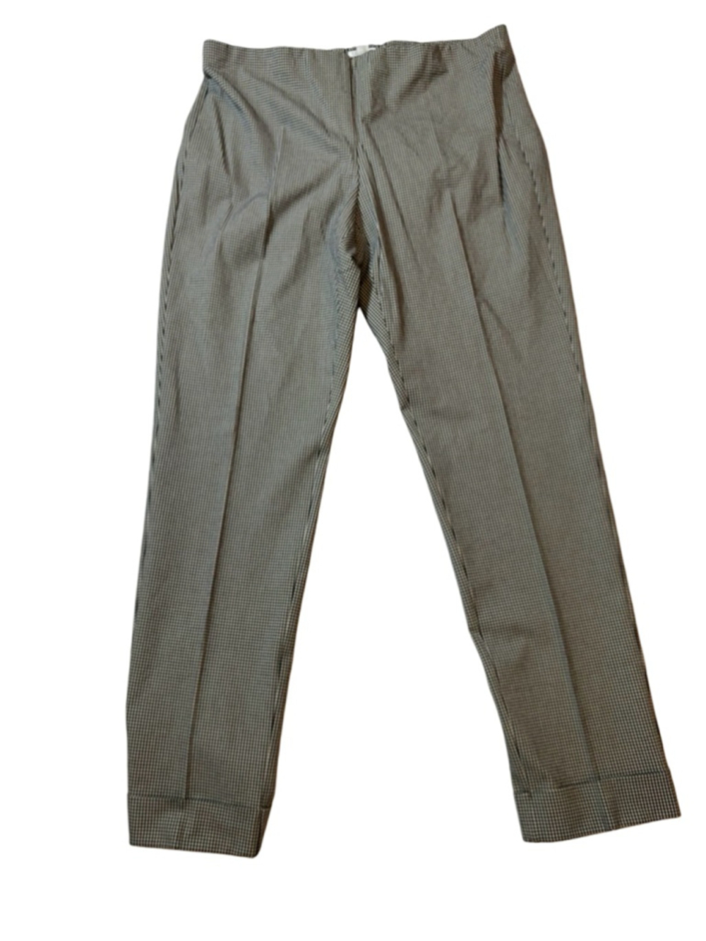 J Jill Black Cream Gingham Ankle Pants Tall 12T Stretch Career Preppy